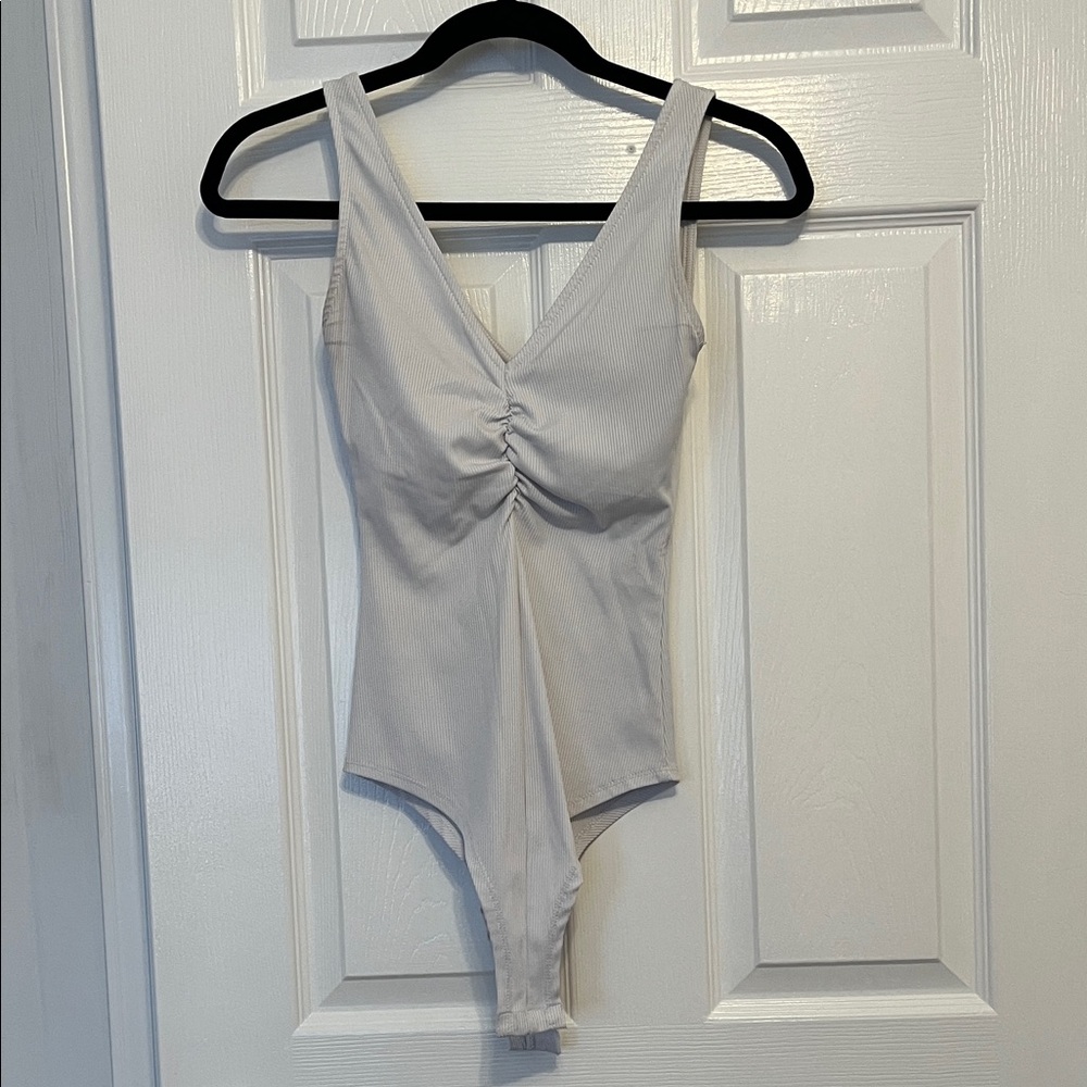 White Ruched Bodysuit